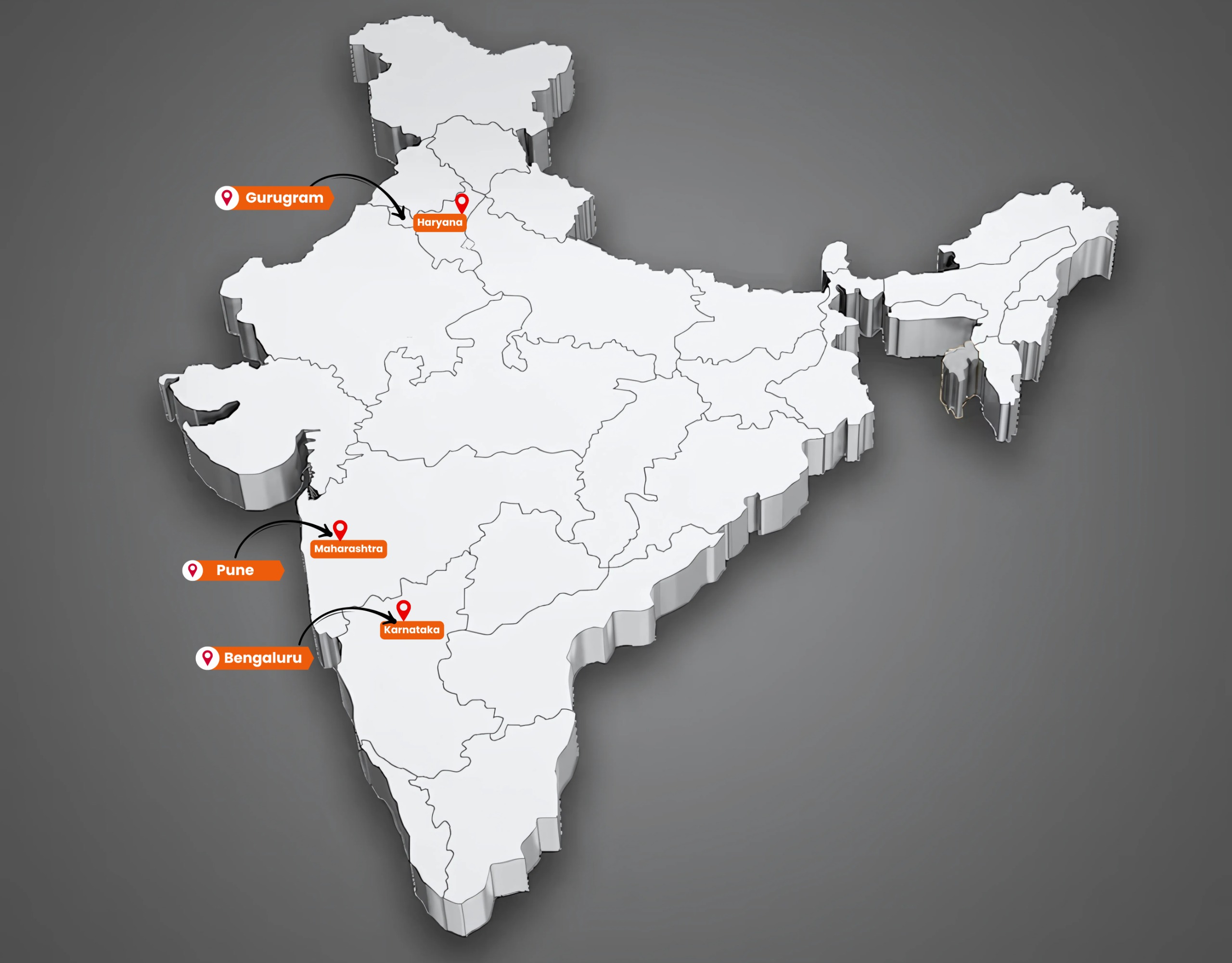 Apson Footprints Map of India